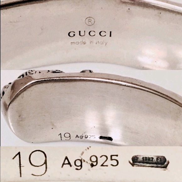 Gucci Wide Sterling Silver Feline Cuff Bracelet - Picture 5 of 8